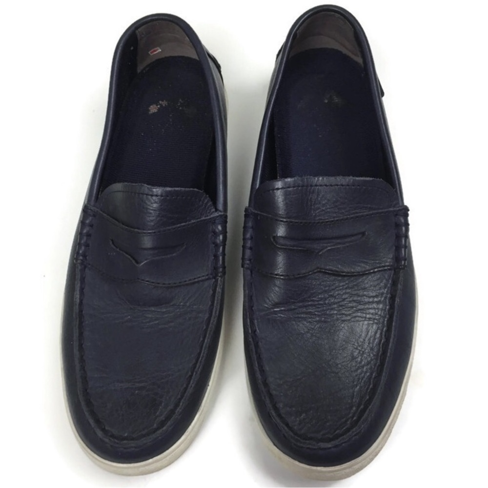 Cole Haan Grand.OS Nantucket Navy Leather Slip-On Penny Loafer Size 10 - Picture 2 of 8
